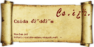 Csida Ádám névjegykártya